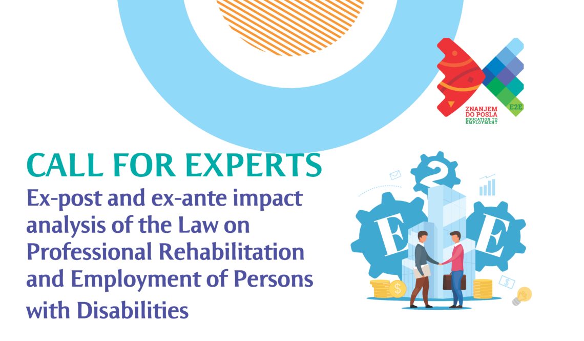 Call for experts: Ex-post and ex-ante impact analysis of the Law on Professional Rehabilitation and Employment of Persons with Disabilities